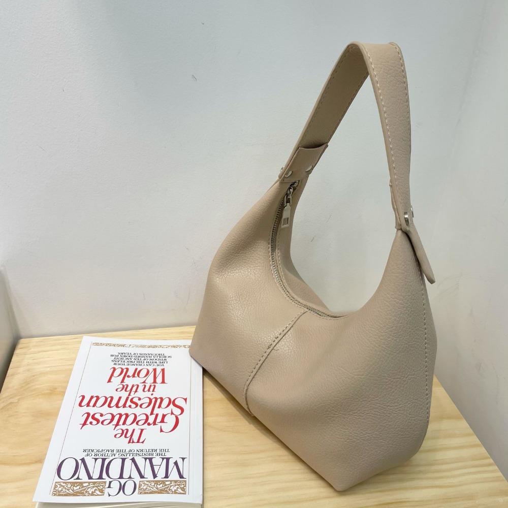 Большая вместительная сумка-хобо из ПУ Корейский стиль Французский стиль Сумка на плечо Элегантная Уличный стиль абрикосовый