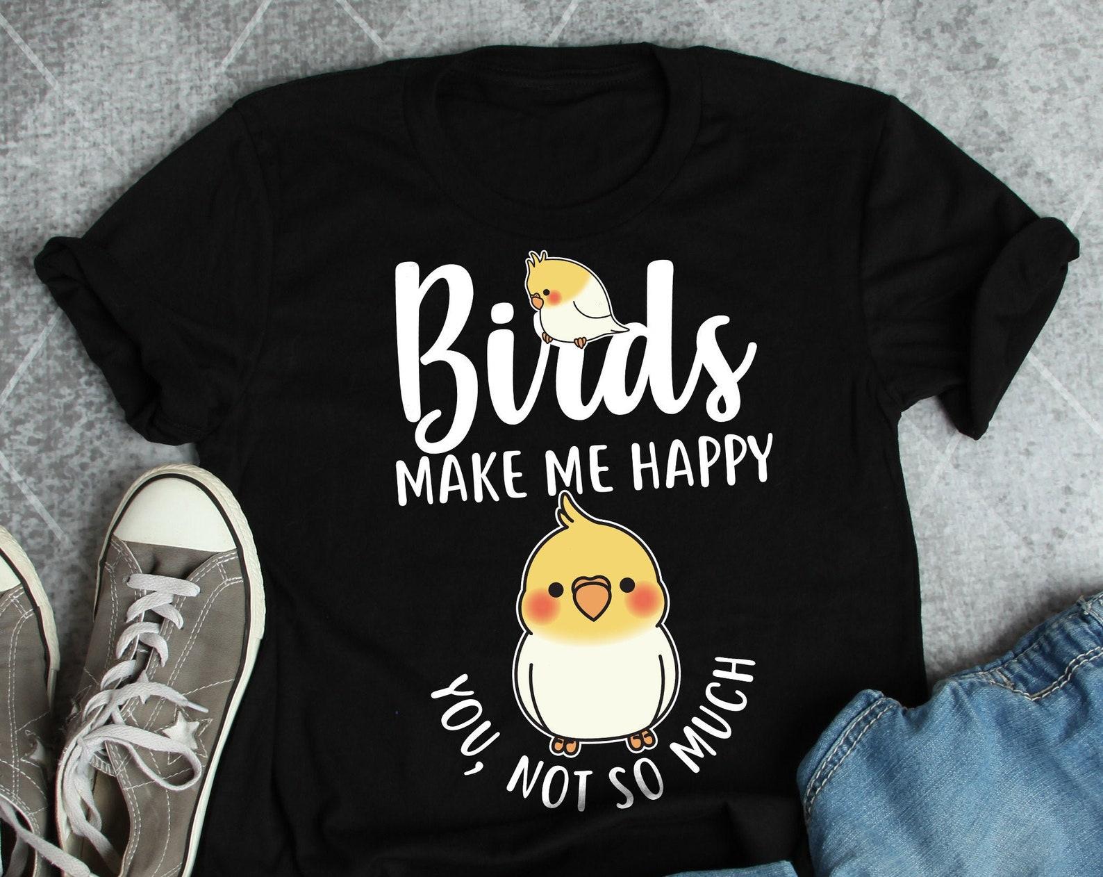 Funny Bird Shirt, , Lutino Cockatiel Lover Gift, Cute Parrot T-shirt, Funny Cockatiel Tshirt, Pet Graphic Tee Clothing Bird Mom Dad 140