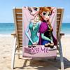1pc Frozen12 Beach Towel with Custom Name, Beach/Swimming/Bath/Picnic/Camping Towel, Suitable for Seaside Beaches