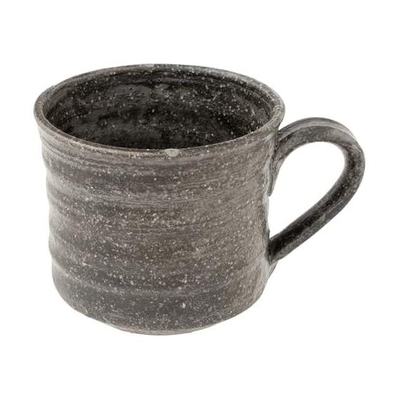 Marui Seito Shigaraki Ware Hechimon Mug Large Capacity Approximately 370ml Black Steel Black 3-4451