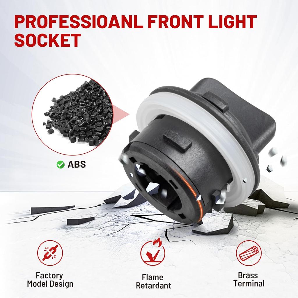 RED WOLF Front Signal Lamp Socket for 2012- Kia Soul Sportage Forte, for 2014-2017 Hyundai Sonata Elantra Replace OE #92166-3K000 Car Headlight Turn