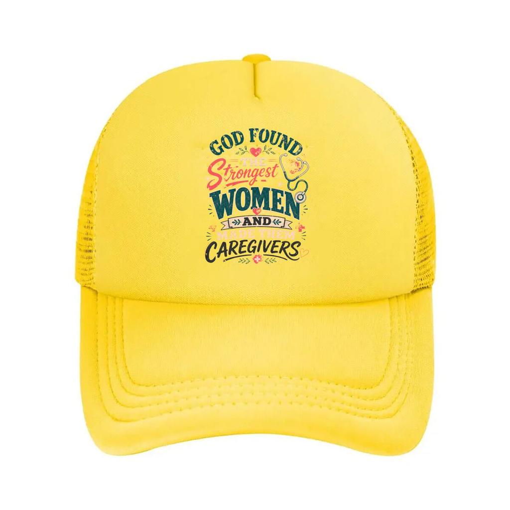 Strong Caregiver Tribute Typography Mesh Baseball Cap Hip Hop