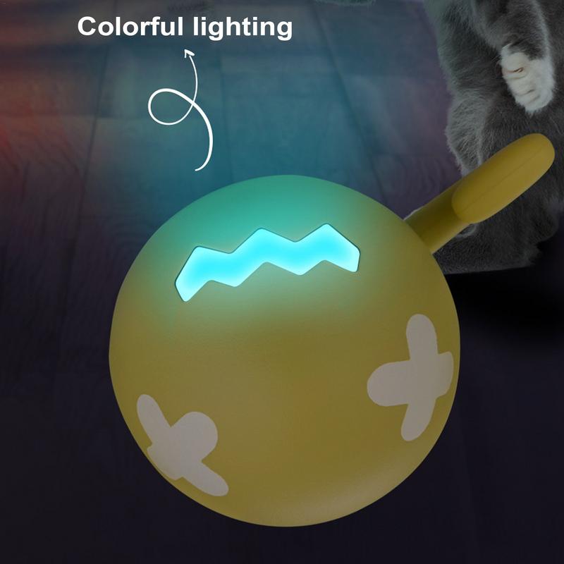 Electric Cat Ball Automatic Cat Toy With Light USB Rechargeable Ball Smart Moving Cat Toy Self-Play Rechargeable Rolling Ball