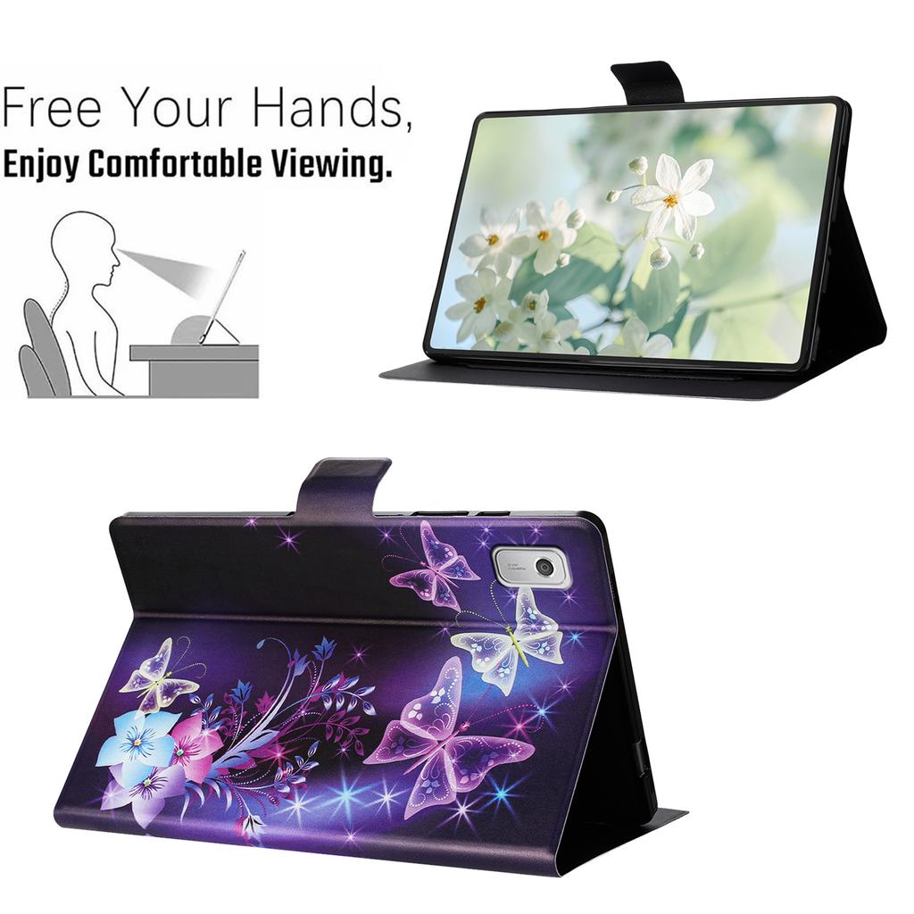 Für Lenovo Tab M9 TB-310FU Hülle Muster Bedruckter Ständer Leder Tablet-Hülle mit Kartenfächern