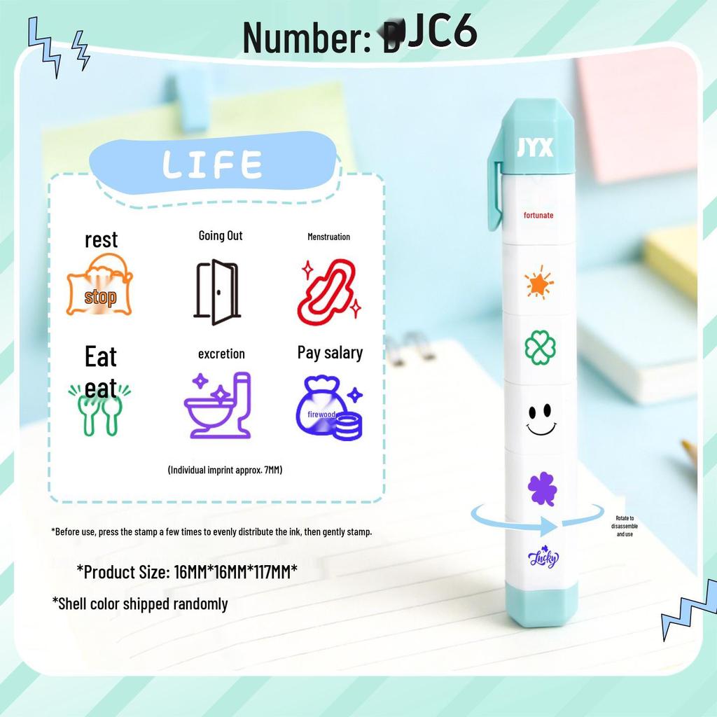 JYX Mini Multi-Head Stamp Mood Marker for DIY Planner Decoration