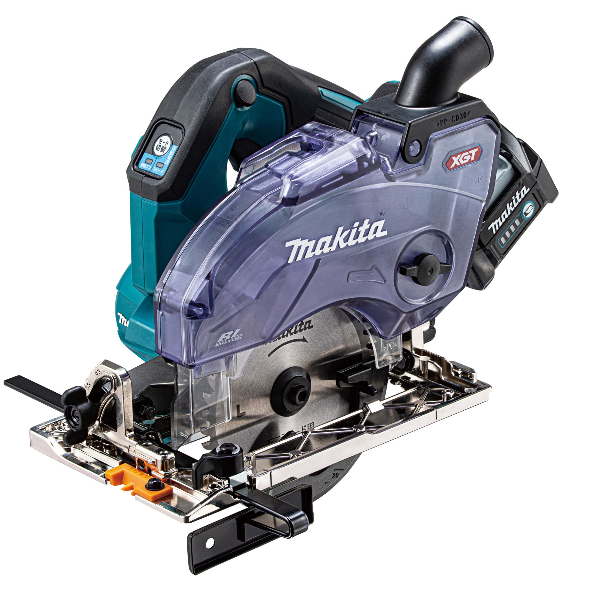 

Акумуляторна циркулярна пила Makita 125 мм з 2 батареями та кейсом KS004GRDX, захищеними від пилу, 40 В макс. 2,5 Ач, зарядний пристрій,