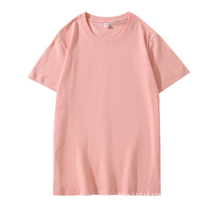 200g Pure Cotton Unisex Crew Neck Short Sleeve Solid Color Trendy T-Shirt