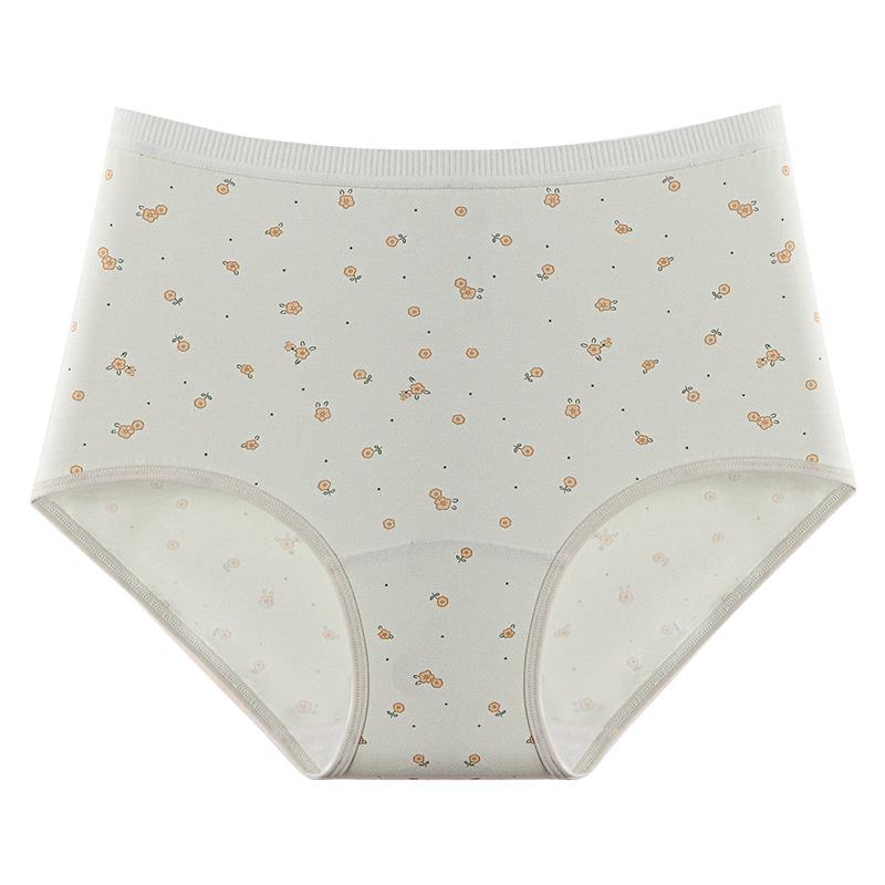 Damer Vår och Höst Vackert Mönster Ren Bomull Spårlös 5A Botten Hög Midja Trosor