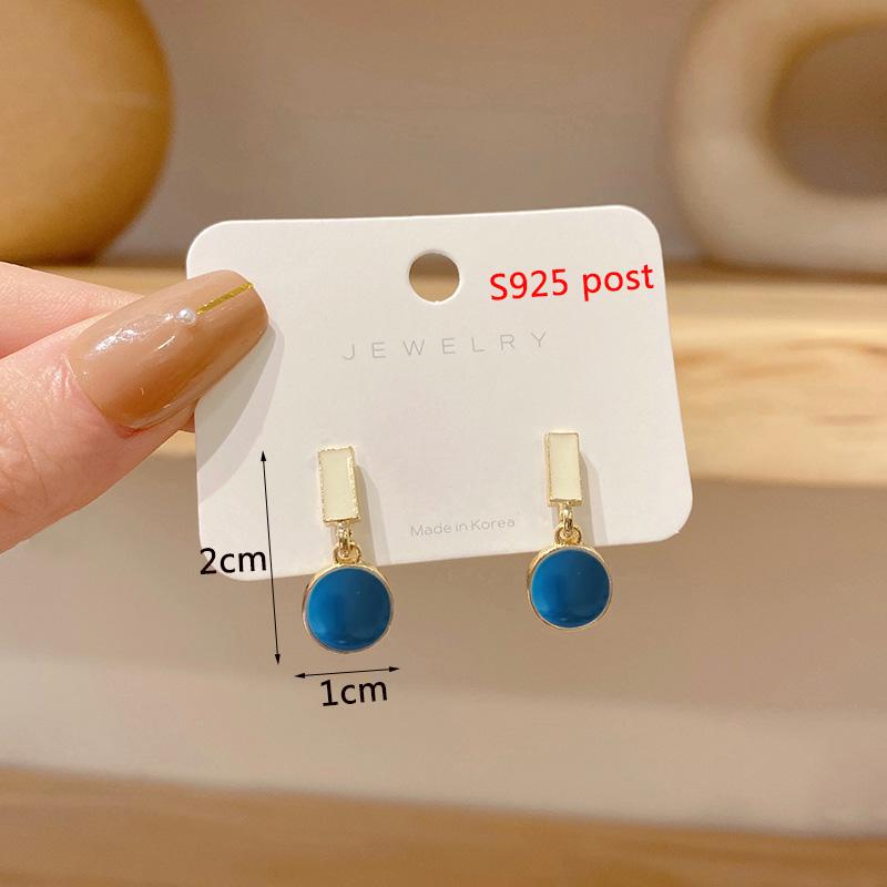 New Blue Color Geometric Earrings for Women Bohemian Flower Butterfly Pendants Female Dangle Earrings 2024 aretes de mujer