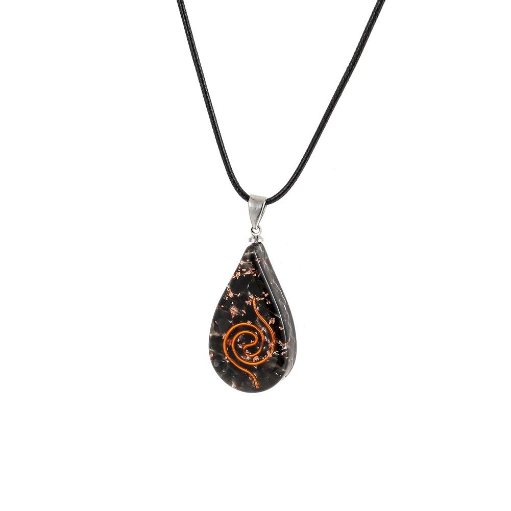 

Women s Necklace Resin Drop-shaped Wax Rope All-match Necklace black #1