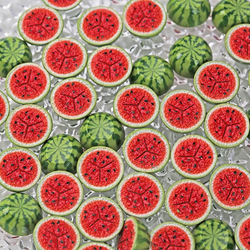 10 Pcs Mini Artificial Watermelon Slices Realistic Design For Dollhouse Decor Diy Crafts Jewelry Making