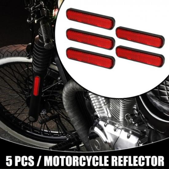 5pcs 3.66 x0.83  Universal Reflector Oval Motorbike Bike Safety Reflector Red