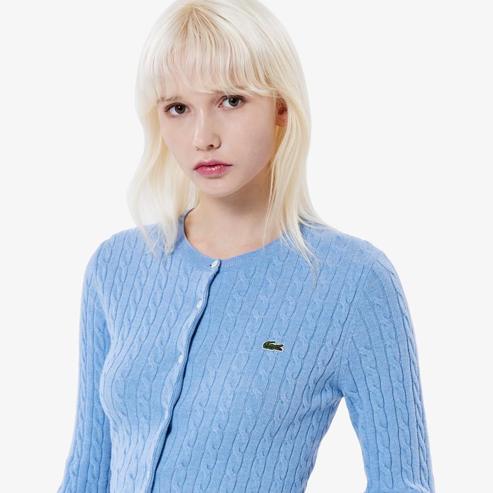 [lacoste] Women's Cable Crew Neck Cardigan AF092E-55NHBP