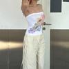Slim Flower Romantic Interior French Design Printing High Skinny Niche Pure Desire Women's Tube Top Outer Wear