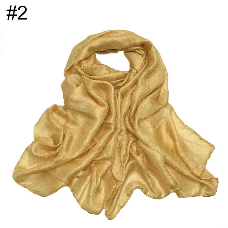 New scarf linen solid color imitation silk soft bag head shawl scarf one piece