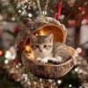 Animal Christmas Ornaments 2D Flat Acrylic Seasonal Decoration Hangable Holiday Decorations For Xmas Tree Hanging Pendant Decor