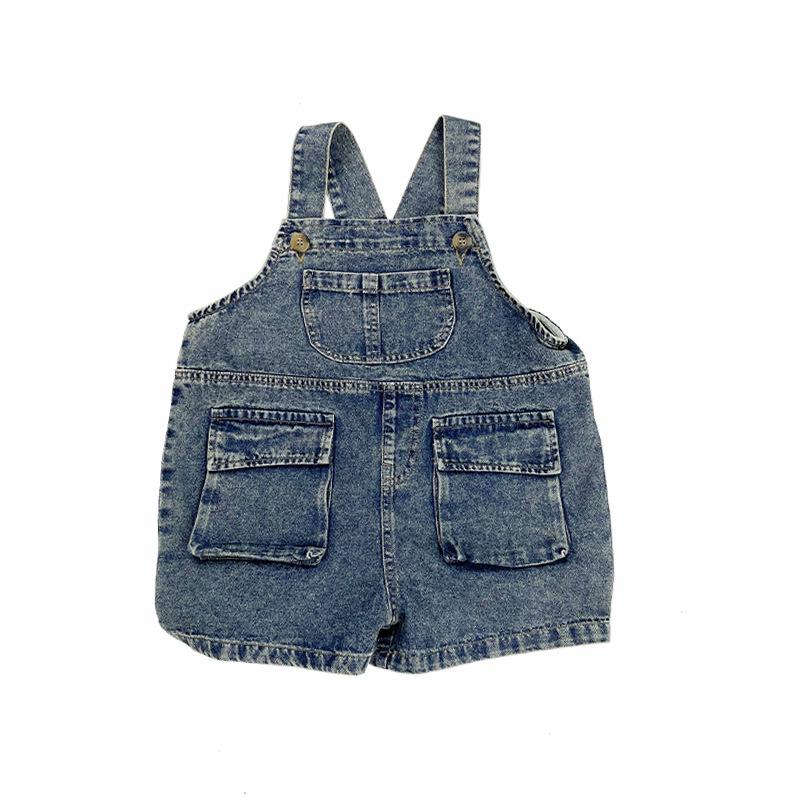 Children s Summer Denim Overalls - Unisex Loose Fit Strappy Korean Style Toddler Shorts 80 cm
