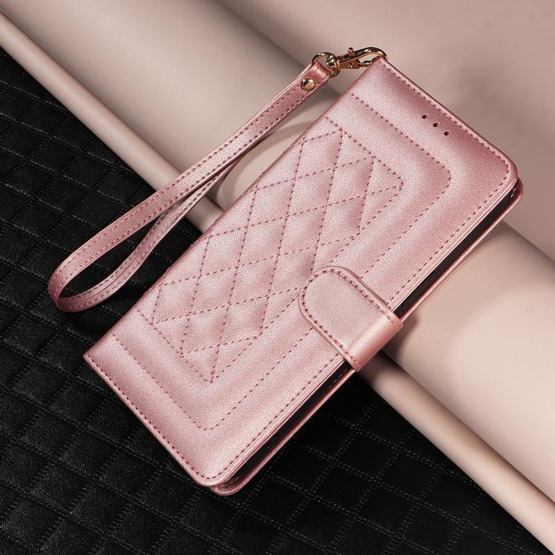 Diamond Check Flip Case on For Samsung Galaxy A51 A50 A52 A71 A20 A21S A30 A10 A31 A70 A72 A20S A20E Capa Magnetic Leather Cover