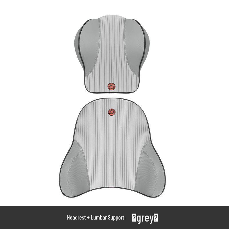 Electric Massage Lumbar Support Pillow - Memory Foam Car Seat Cushion with Remote Control.