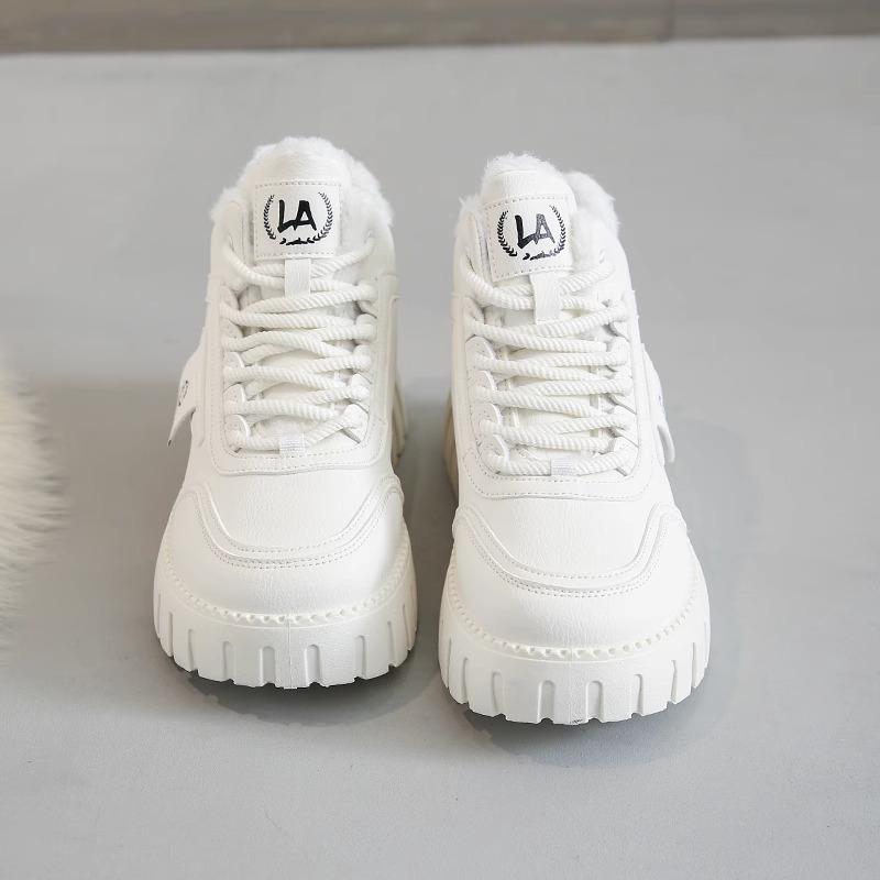 Popular Cotton Shoes 2025 New Winter Women's Shoes Velvet High-top Sports and Leisure Shoes Platform Snow Boots Warm Short Boots