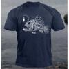 Summer Round Neck 3D Print Fish Pattern Top Fashionable Casual Short Sleeved Men's T-shirts