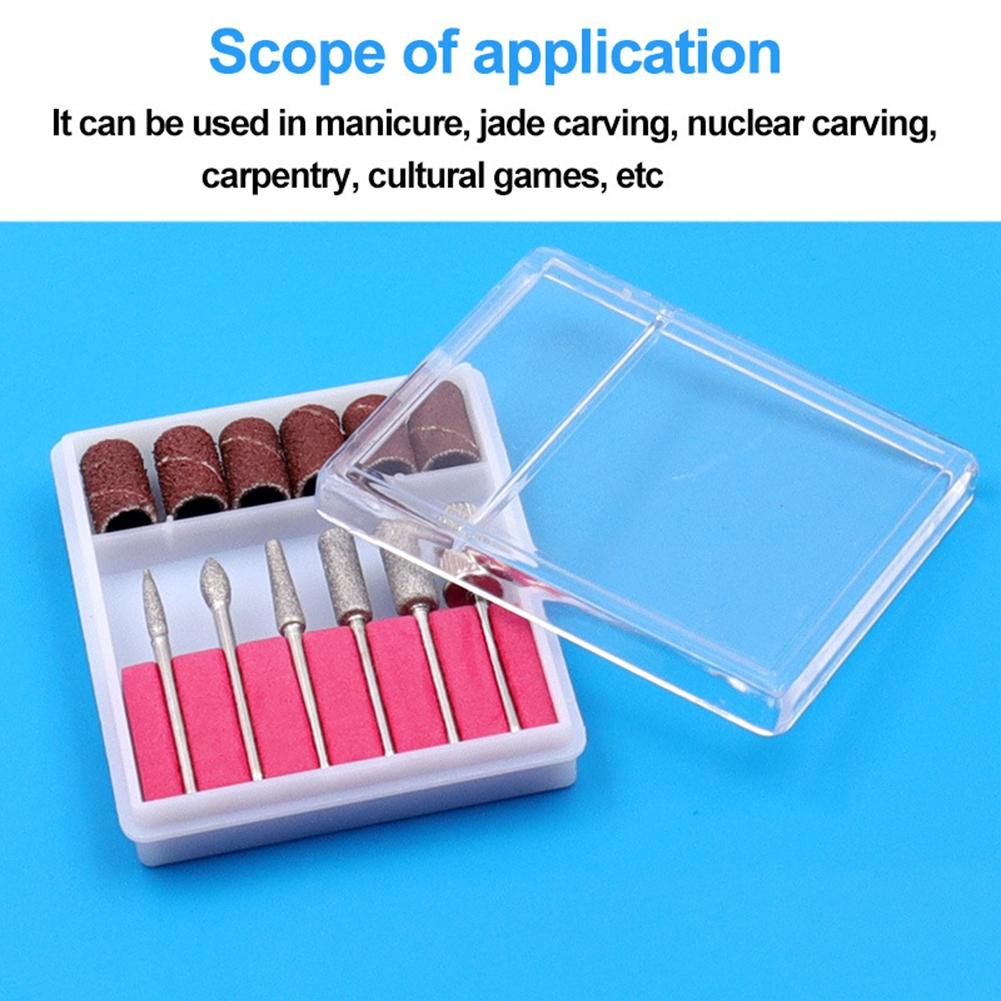 12pcs Nail Drill Bits Electric Nail File Cuticle Cutter Tips Clean Burr Sander