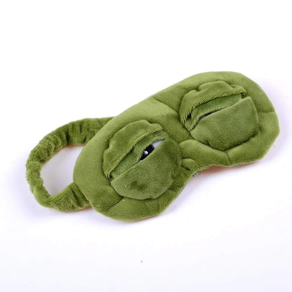 3D Sad Frog Sleep Mask Natural Sleeping Eyeshade Cover Shade Eye Patch Donna Uomo Soft Portable Blindfold Travel Eyepatch