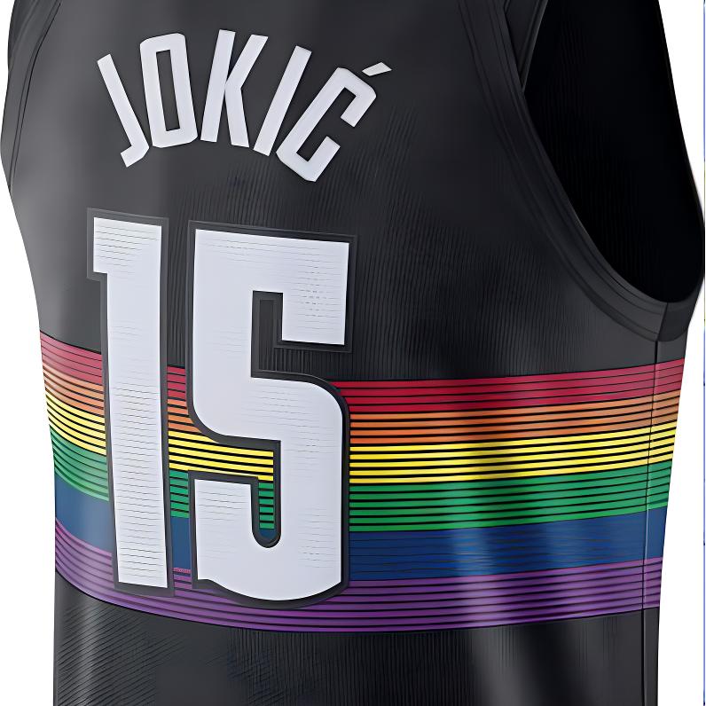 Nike Retro Basketball Jersey NBA 2019-20 Season Nuggets Jokic No. 15 Men Tops Black AV4571-010