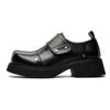 Trendy men's shoes Thick bottomed classic comfortable street style and Leisure Party Handsome black young leather shoes