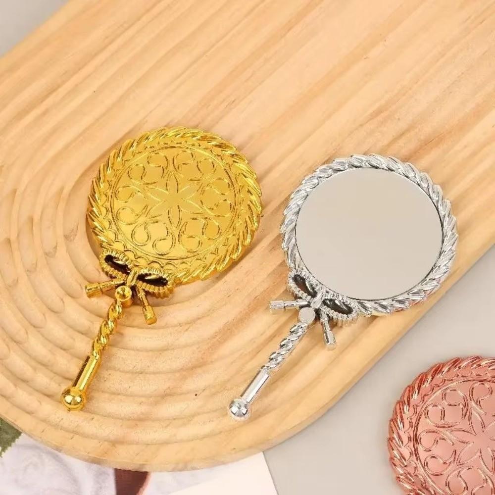 Noble Ancient Court Style Handheld Makeup Mirror Round Shape Round Cosmetic Mirror Cosmetic Use