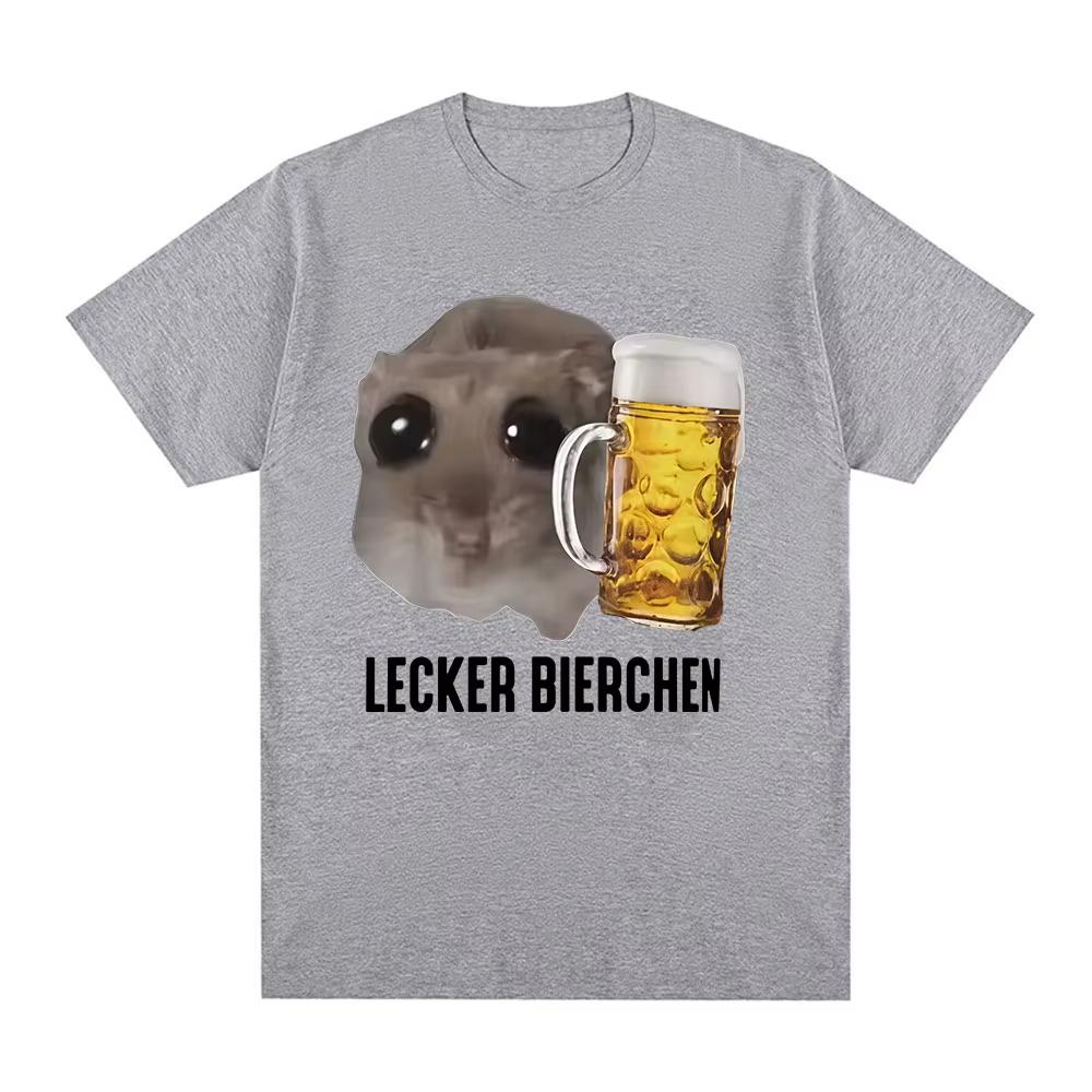 

Sad Hamster Delicious Beer Funny Meme Kawaii T-shirts Men Women Clothing Fashion T-shirts Harajuku Cotton Loose T Shirts 3XL