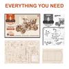 Robotime Rokr Classic Car 3D Wooden Puzzle Montessori Toys Vintage Car 1:15 Scale Model Building Kits for Kids