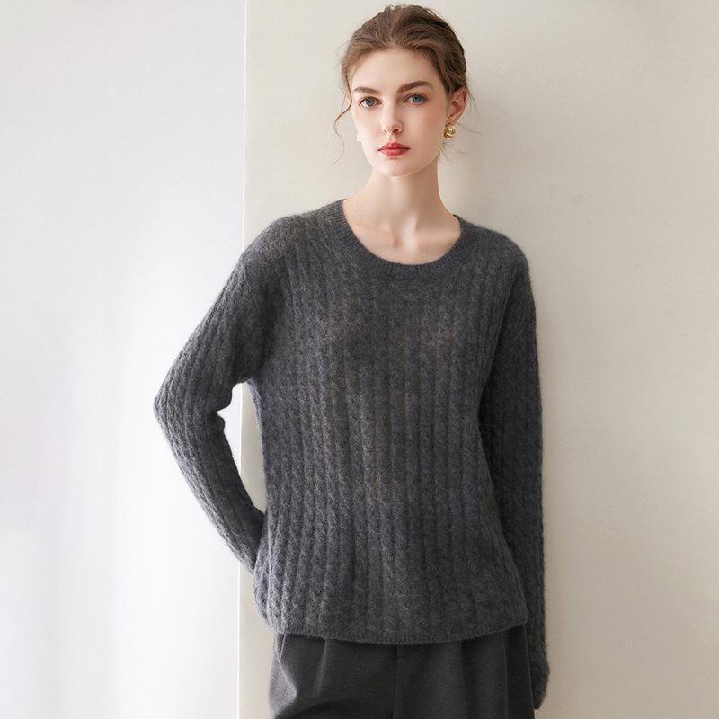 202 Happy Kasha Women's Silk Cashmere Round Neck Sweater