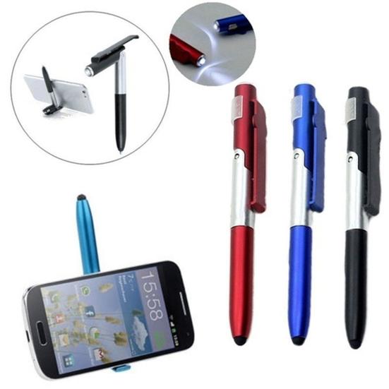 4 In 1 Multifunctional Foldable LED Light Mobile Phone Rack Touch Ballpoint Pen