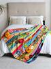 1 piece colorful floral flannel blanket, soft, suitable for sofa, bed, office, all-season use.