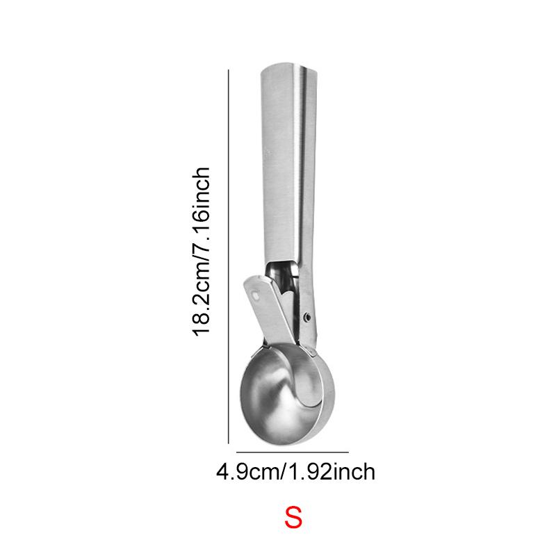 

1PC Ice Cream Spoon Stainless Steel Ball Digger Scoop Multifunctional Frozen Yogurt Gelato DIY Scooper Home Kitchen Supplies ZYF