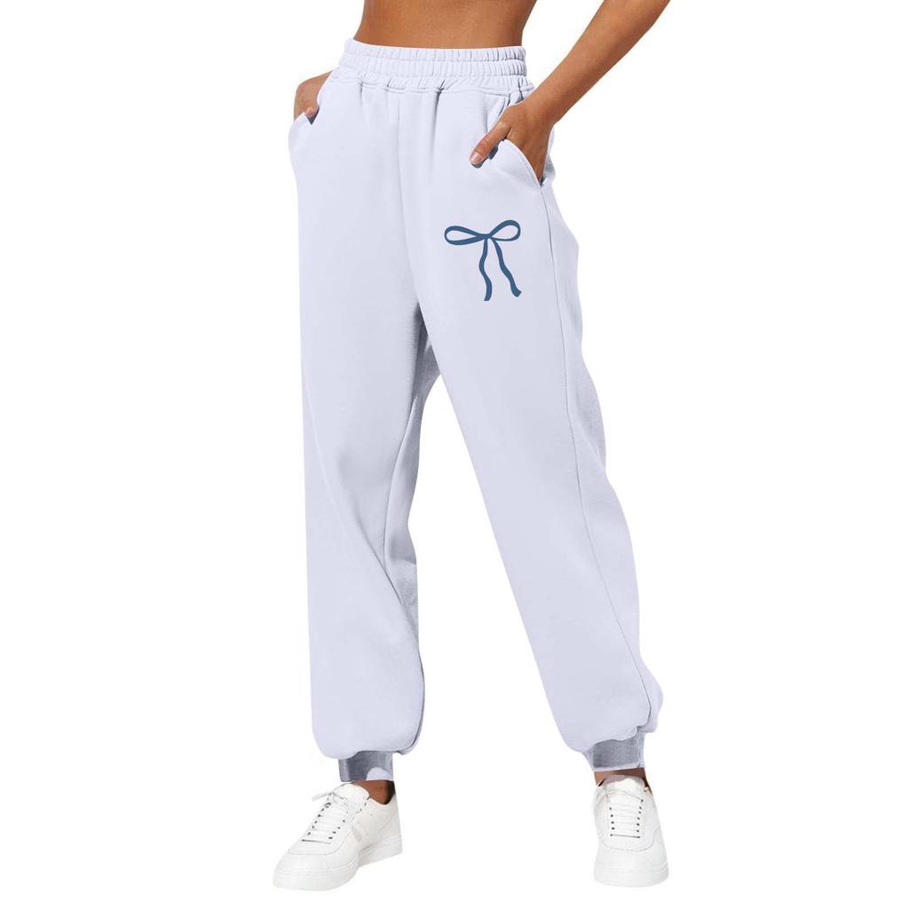 Damskie zimowe spodnie dresowe Jednokolorowe spodnie na co dzień Damskie polarowe spodnie dresowe Proste spodnie z szerokimi nogawkami