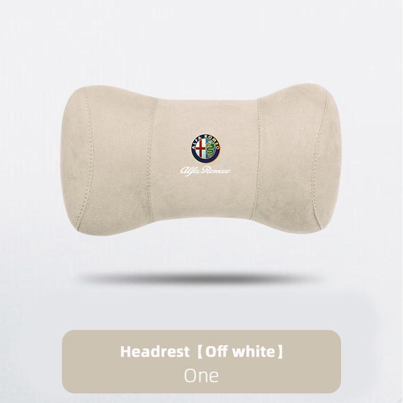 GLSRA1 Alfa Romeo Car Seat Head Support Suede Memory Cotton Neck Pillow Interior Accessories For Spider 4C 159 Giulia Giulietta Tonale