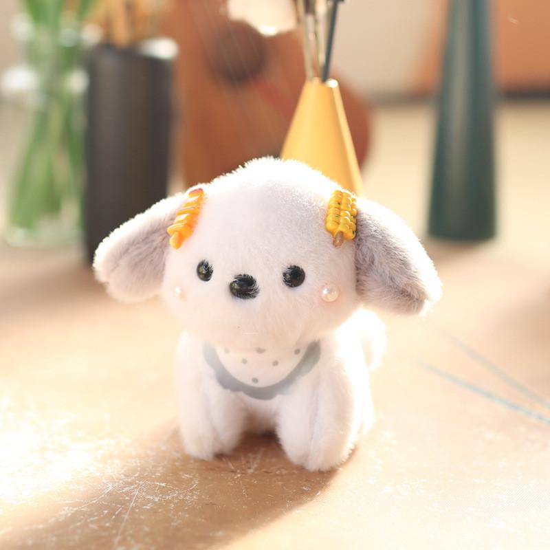 Small Soft Dog Plush Keychain Cute Cartoon Bag Accessory Children Doll Gift