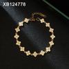 Elegant Multi-Layer Zirconia Crystal Bracelet Women Titanium Steel Geometric Design Gold Plated Fashionable Style