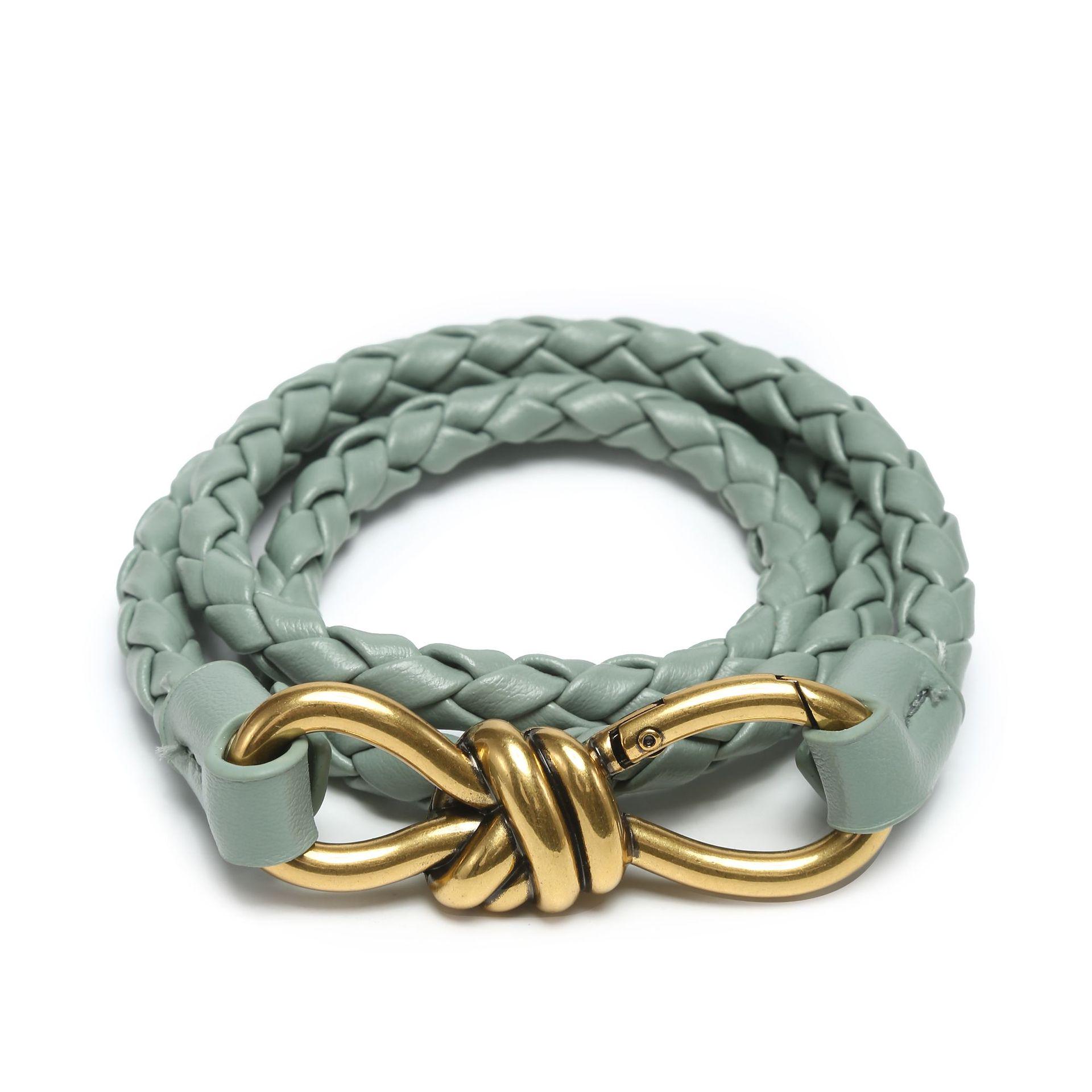 Двухслойный плетеный женский ремень из коровьей кожи — ручная работа, универсальный, простой дизайн для джинсов. 94 cm