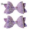 Sparkly Hair Bows for Children 2Pcs Solid Color Glitter Bow Clip Girls, Double Layer Sparkling Cute Barrettes Little Girls Hairpin, Decorative