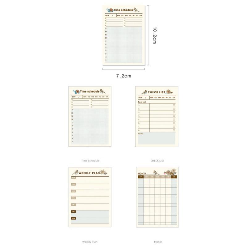 60 Sheets/set Stationery Notepad Notebook Diar Planner Schedule Memo Pad