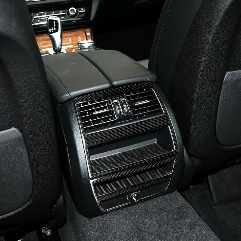 Real Carbon Fiber Car Center Air Outlet CD Panel Decorative Trim Sticker For BMW F10 5 Series 2011-2017 Car Interior Decor