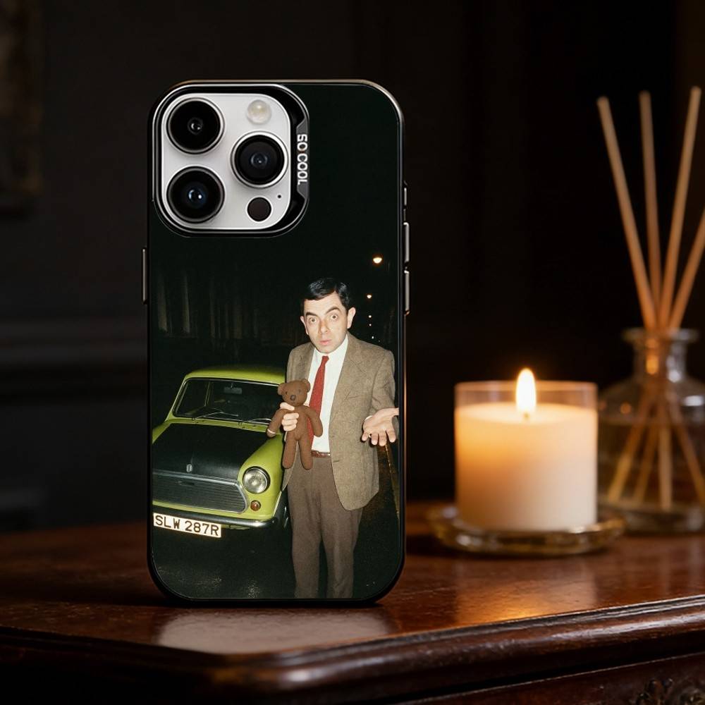 Funny Mr B- BeanS Phone Case For iPhone 17,16,15,14,13,12,11,Pro Max,Plus Candy Silver Cover
