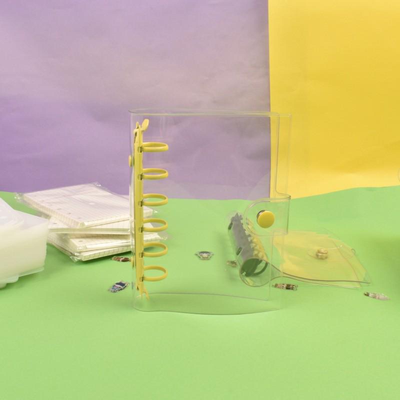 Transparent PVC A5 Planner Cover with Refillable Binder & Zipper Bag
