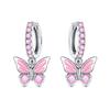 925 Sterling Silver Inlaid Zircon Butterfly Earrings Insect Element Original Design Women's Fashion Party Jewelry Gift Ear Loops