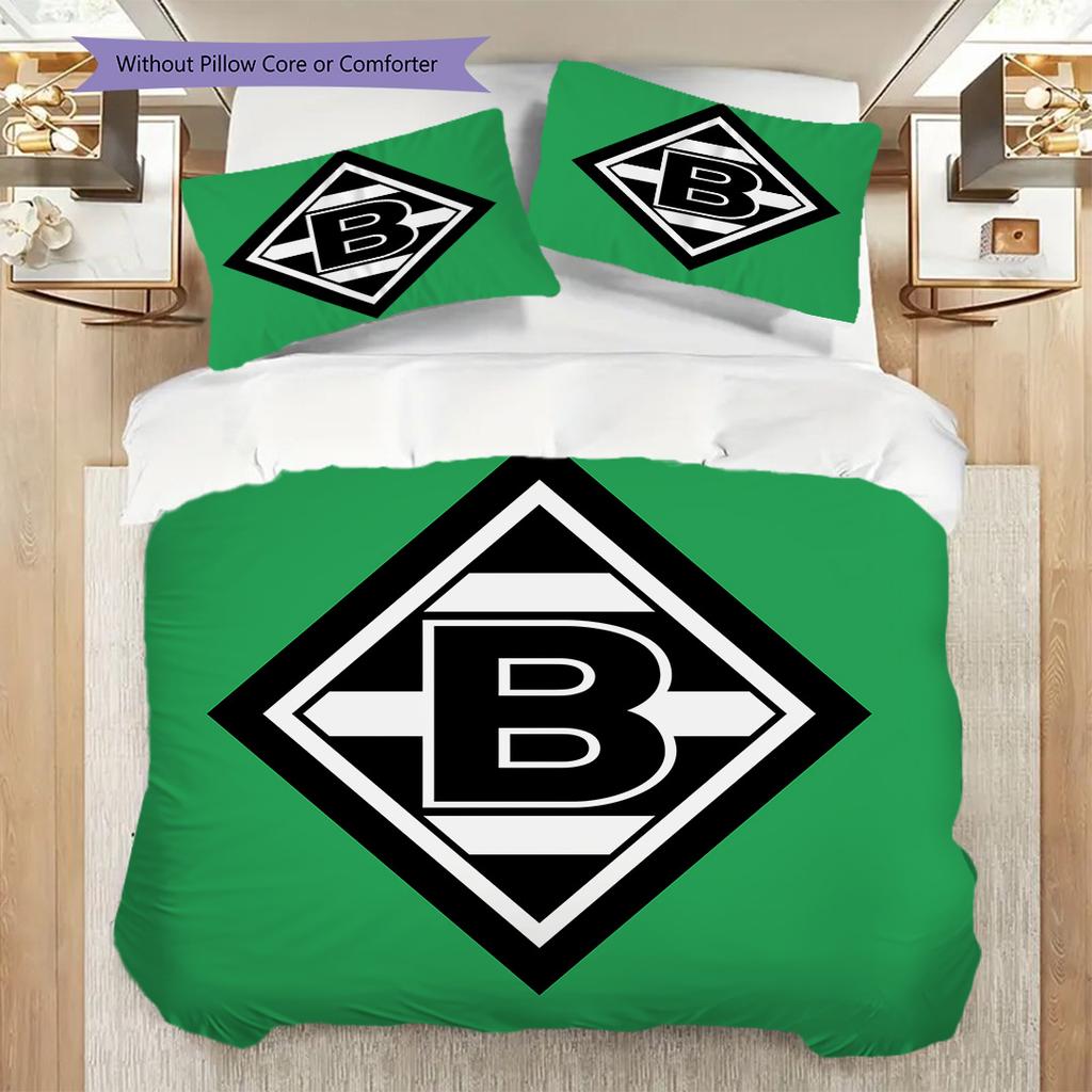 Borussia Vzor Povlečení Sada Prošívaných Dek Quilt Cover Povlak na Polštář Domácí Dekorace Dárek k Narozeninám (1 * povlak na peřinu + 2 * povlak na polštář, bez jádra)