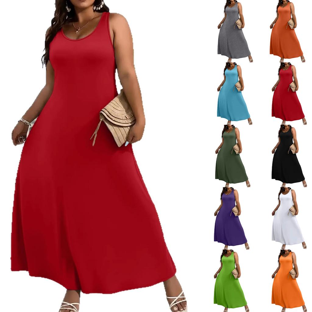 Womens Summer Dresses Sleeveless Long Maxi Dress Casual Loose Fit Summer Dresses for Women Vacation Dresses for Women 2026 Elegant Dresses for Women