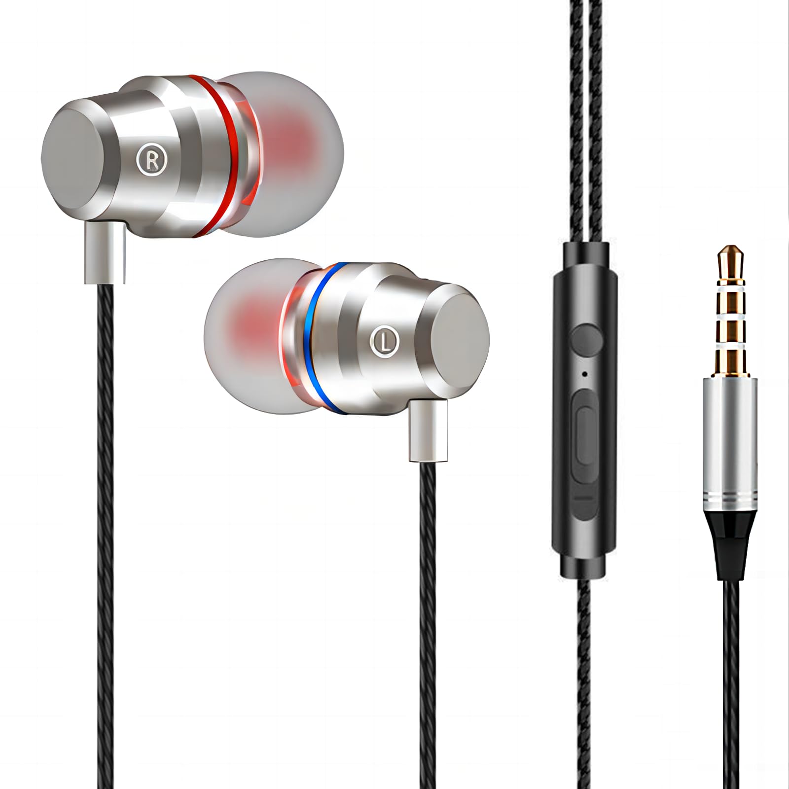 

Улучшенный проводной шум при звонках Высокий чистый звук Hi-Fi Громкость Глубокое стерео Совместимость со всеми интерфейсными устройствами [Модель 2025] Наушники, Наушники,
